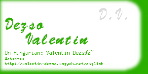 dezso valentin business card